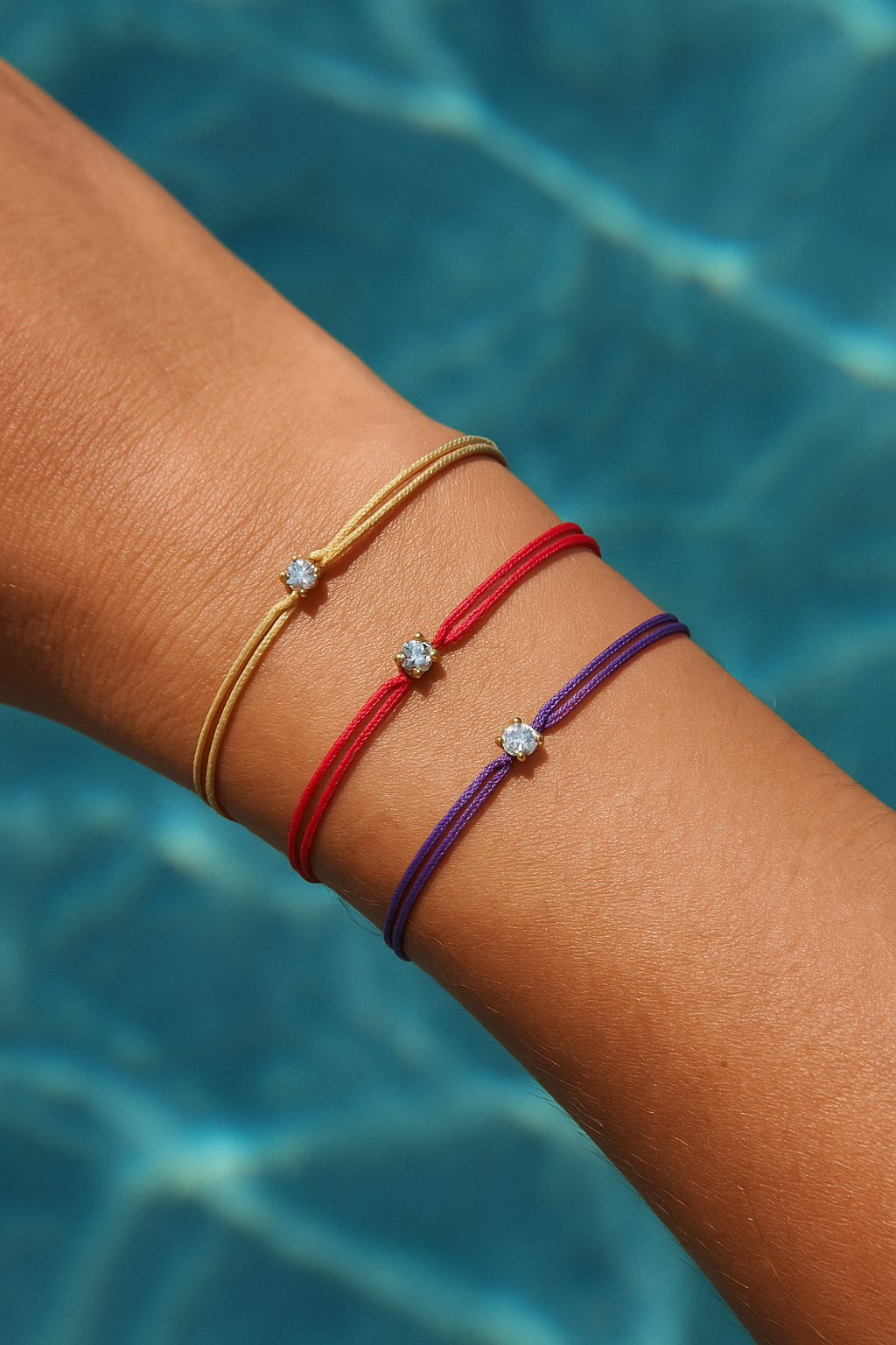 Bracelet cordon porté diamant 0,15 carat en or massif jaune, ajustable D–E VS+