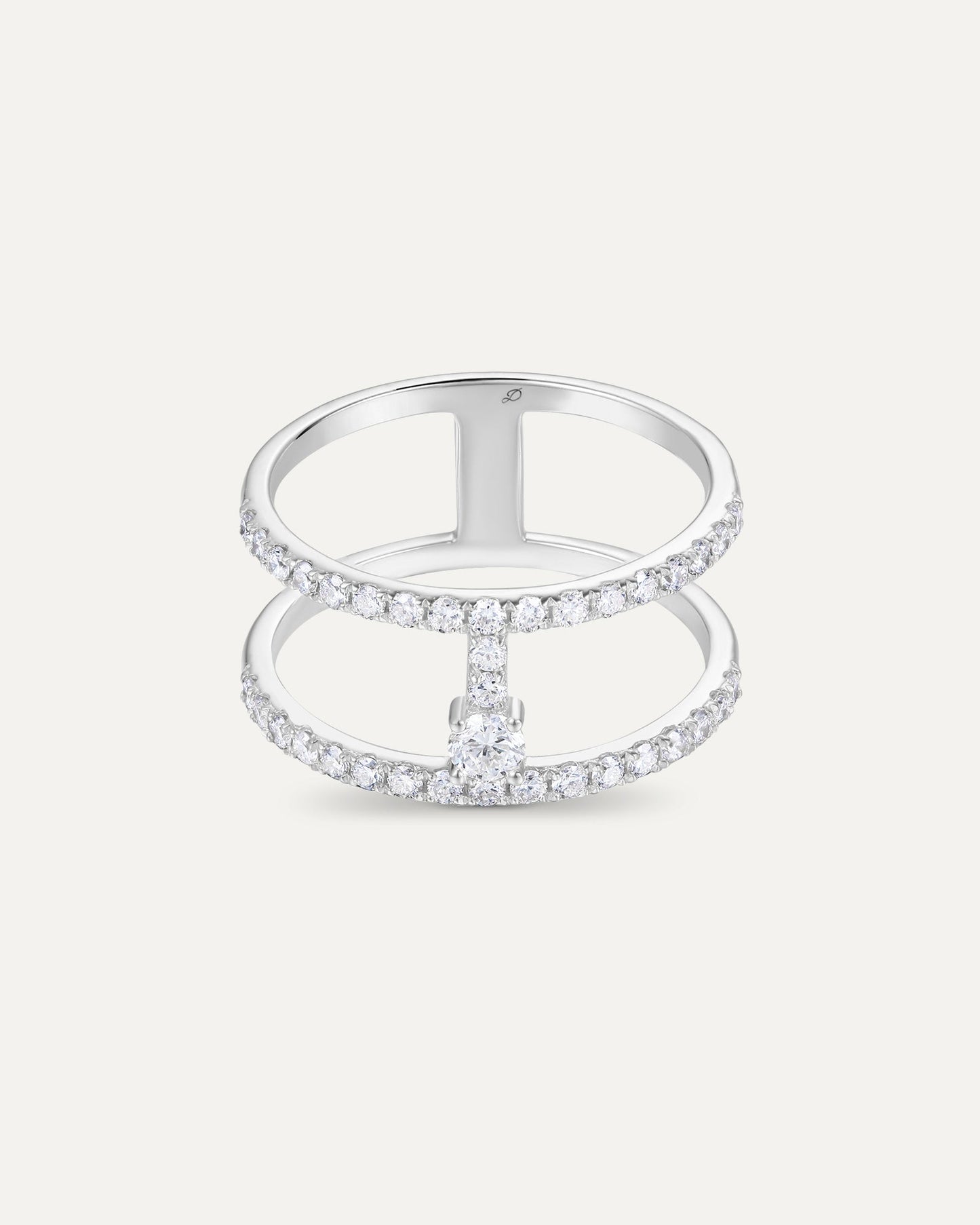 Bague Must Pavée Deux Rangs