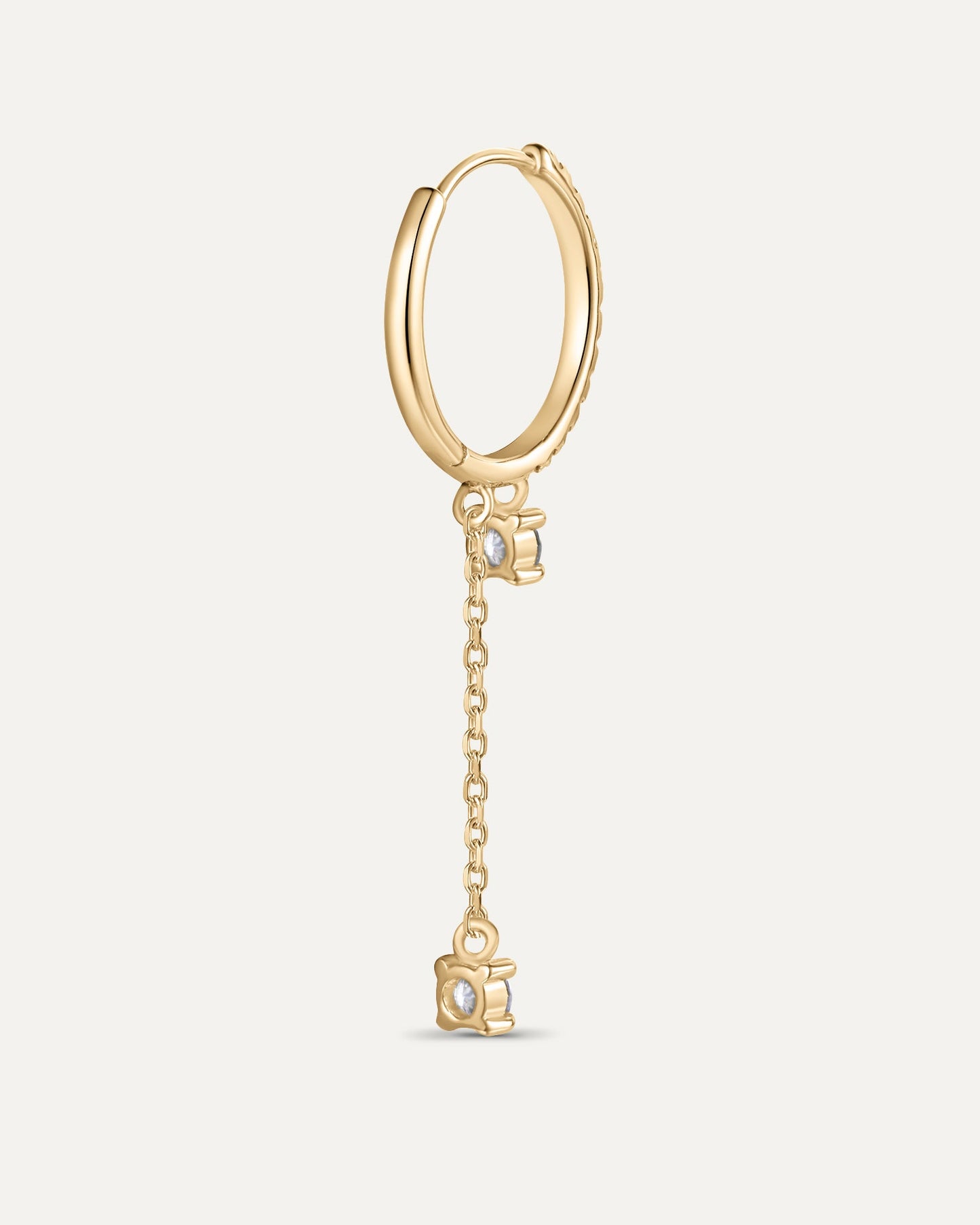Créole pavée chaîne en or jaune recyclé 14 carats et diamant de synthèse