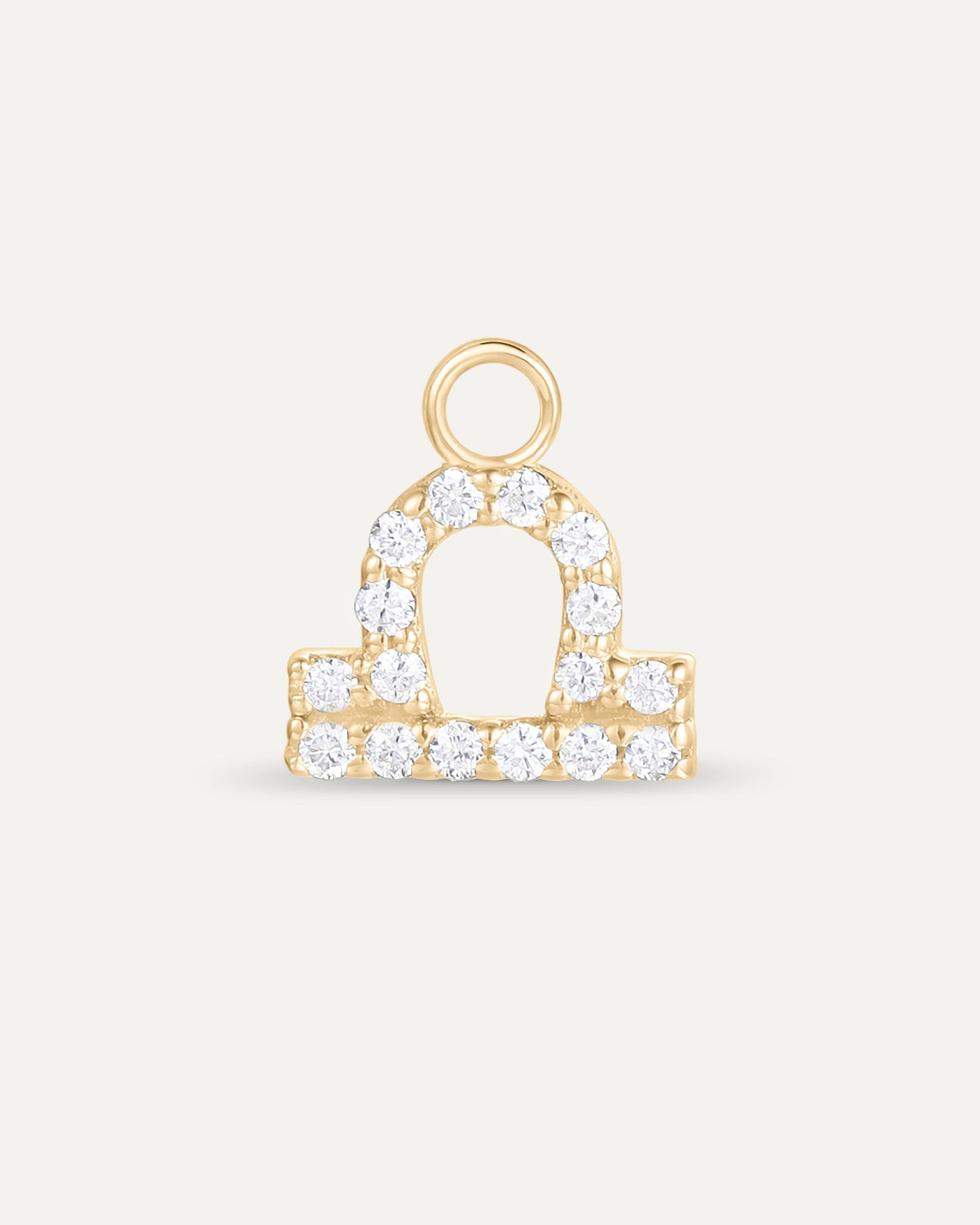Charm Signe astrologique Balance en or jaune recyclé 14 carats et diamant de synthèse