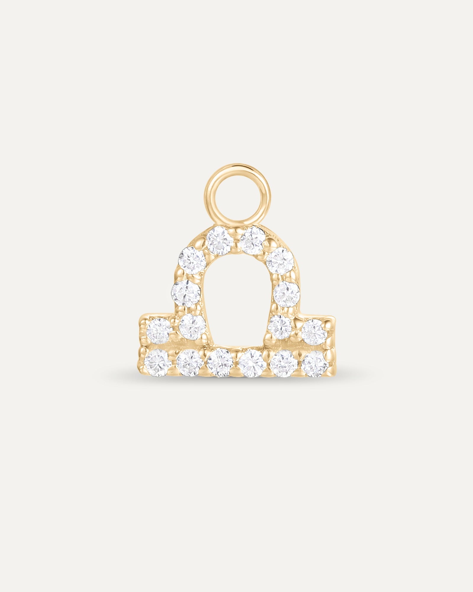 Charm Signe astrologique Balance en or jaune recyclé 14 carats et diamant de synthèse