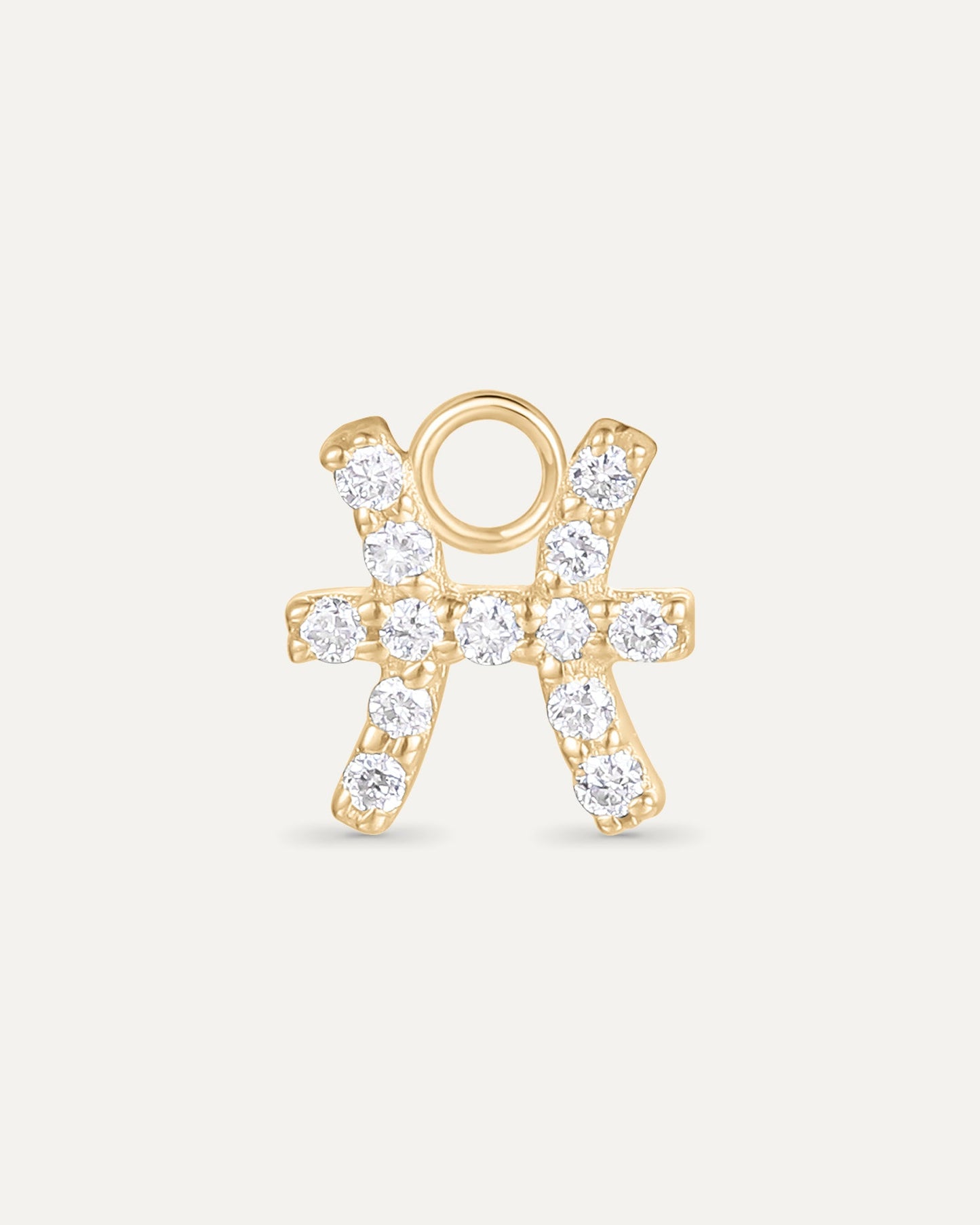 Charm Signe astrologique Poisson en or jaune recyclé 14 carats et diamant de synthèse
