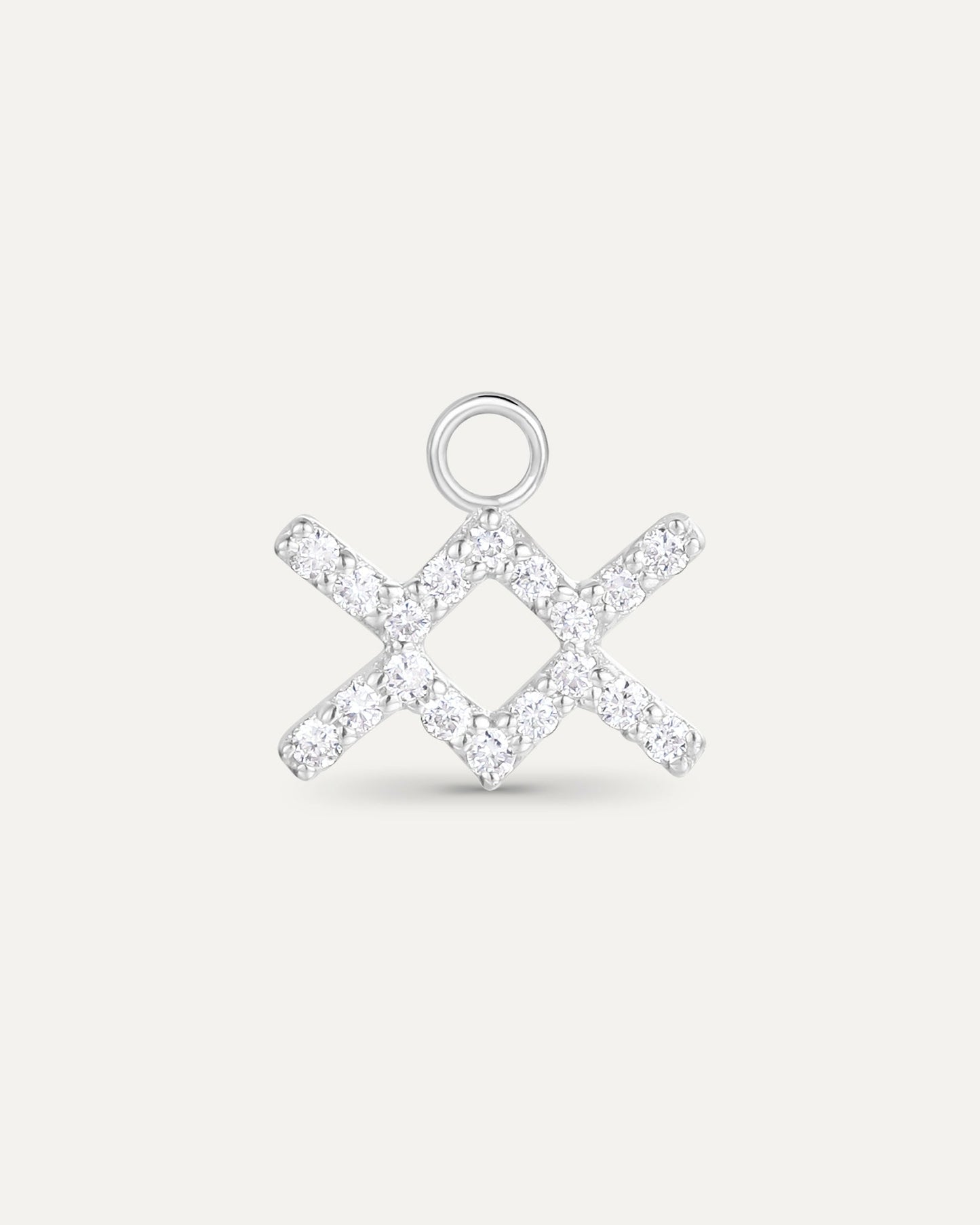 Charm Signe astrologique Verseau en or blanc recyclé 14 carats et diamant de synthèse