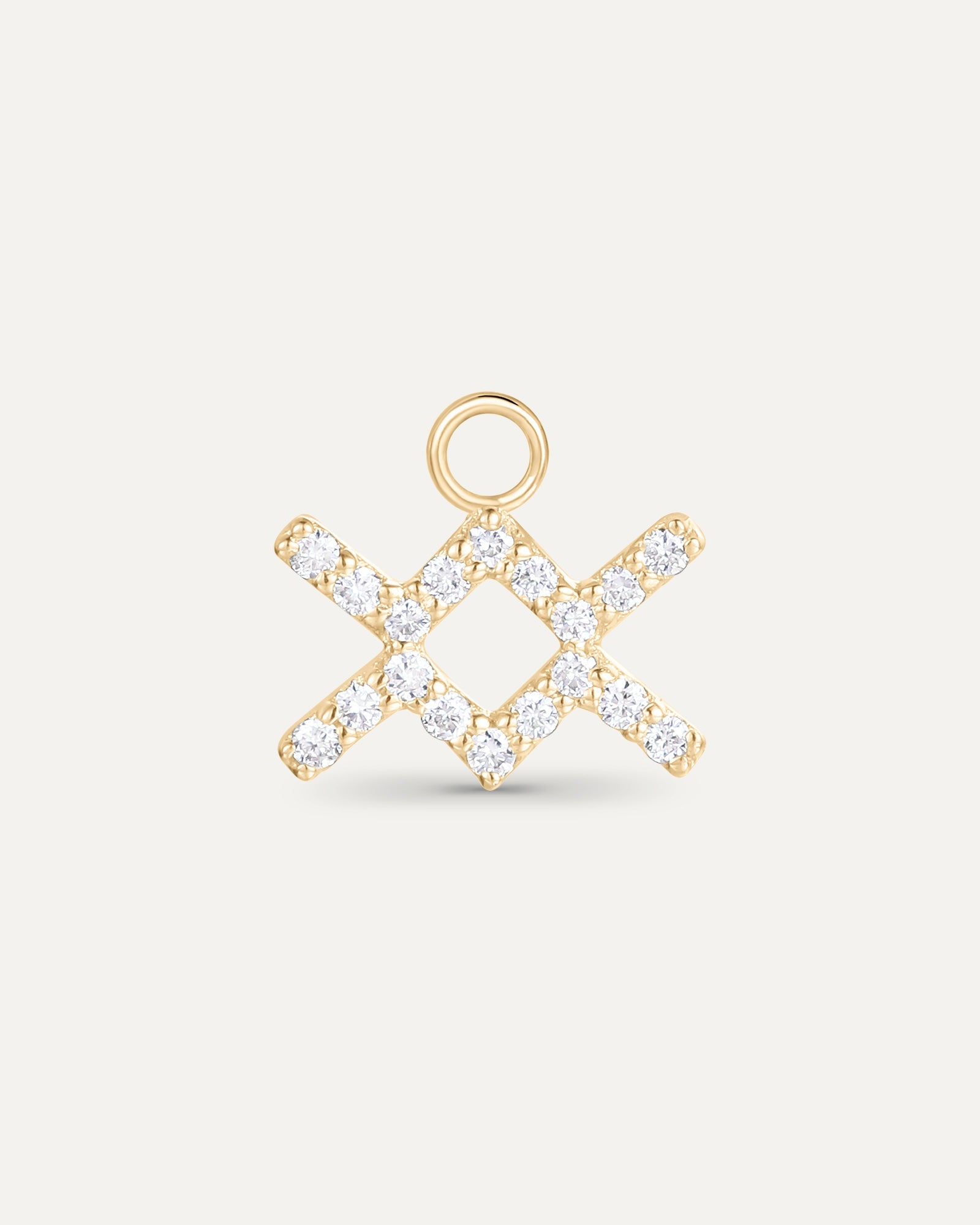 Charm Signe astrologique Verseau en or jaune recyclé 14 carats et diamant de synthèse
