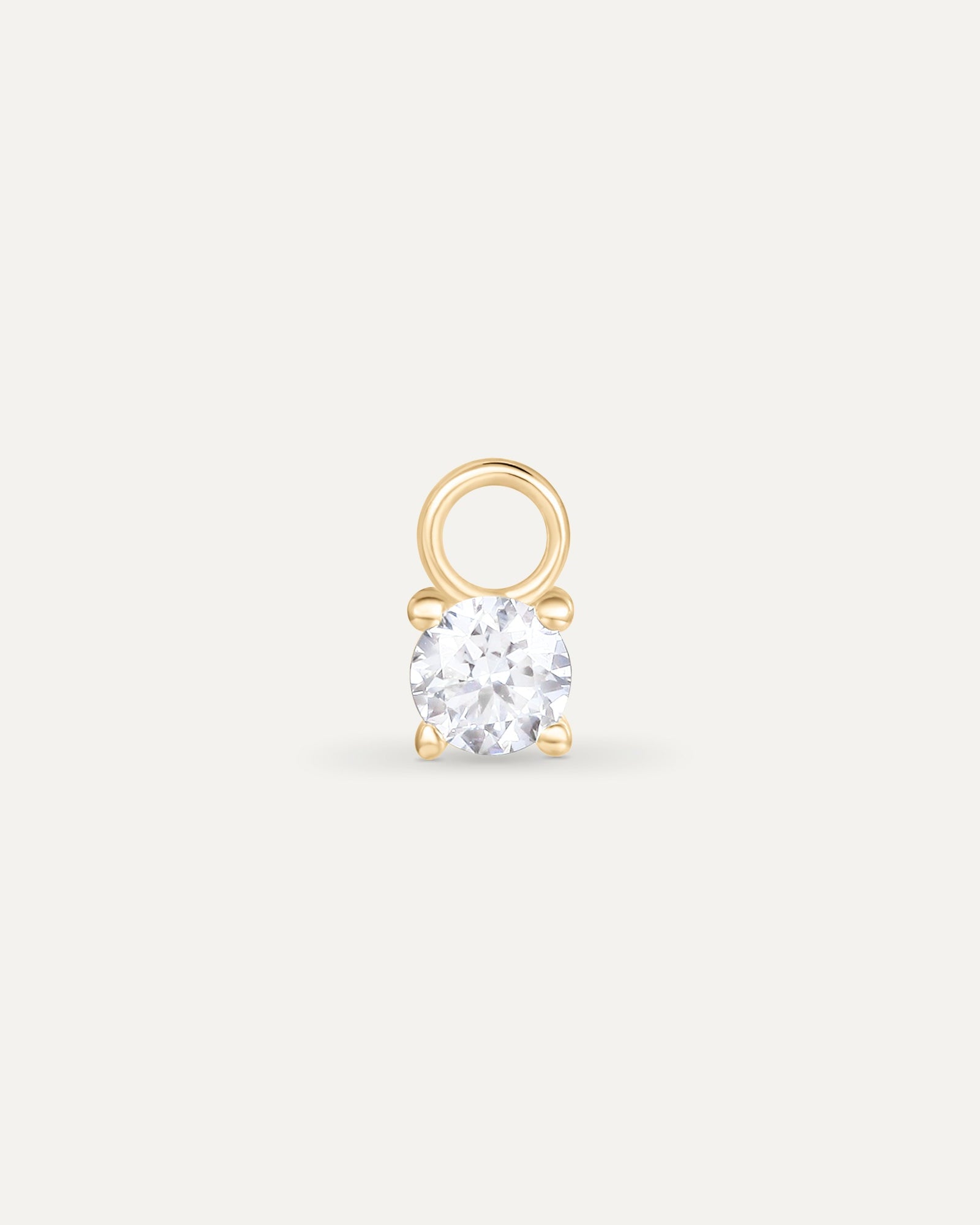 Charm un diamant en or jaune recyclé 14 carats et diamant de synthèse