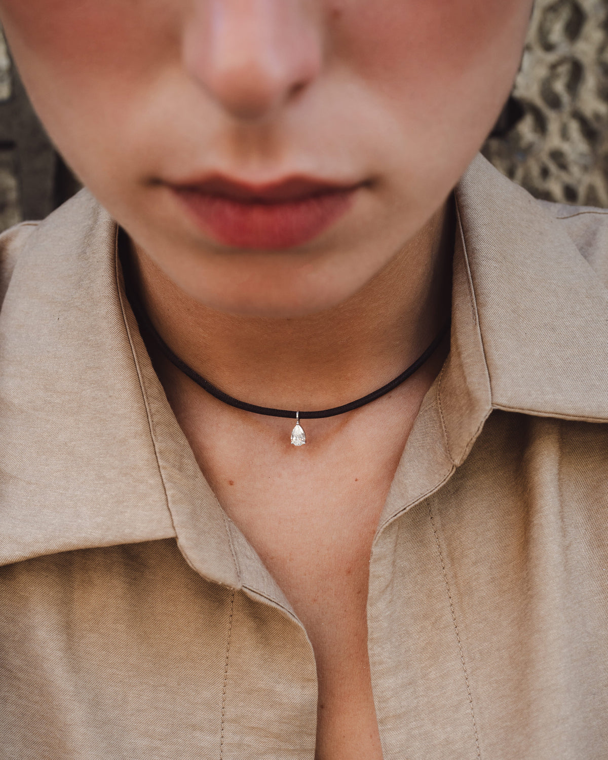 COLLIER CORDON ROUGE LA POIRE SIGNATURE