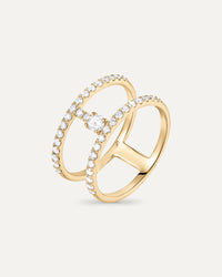 Bague Must Pavée Deux Rangs