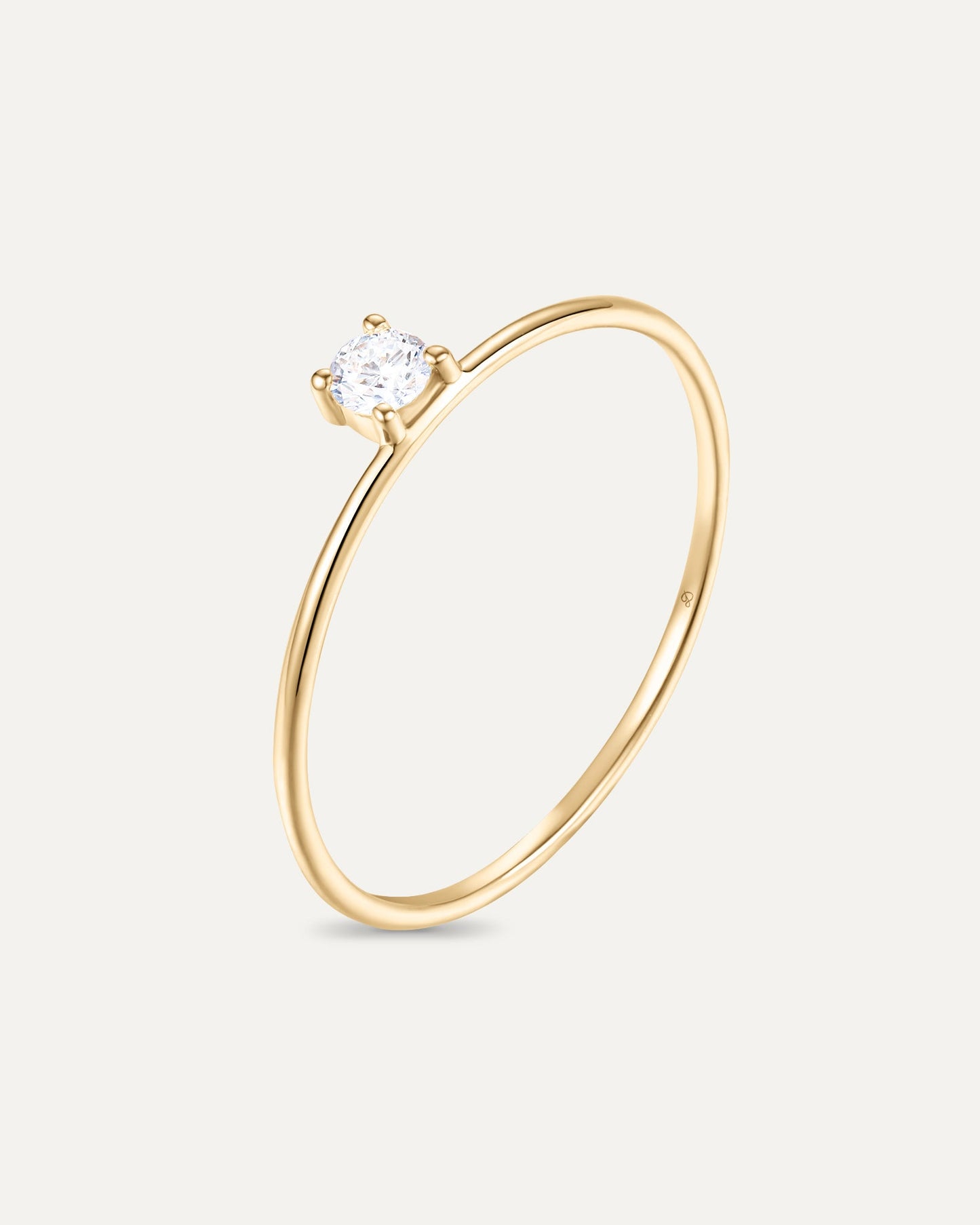 Bague diamant solitaire 0,10 carat en or massif 375 jaune