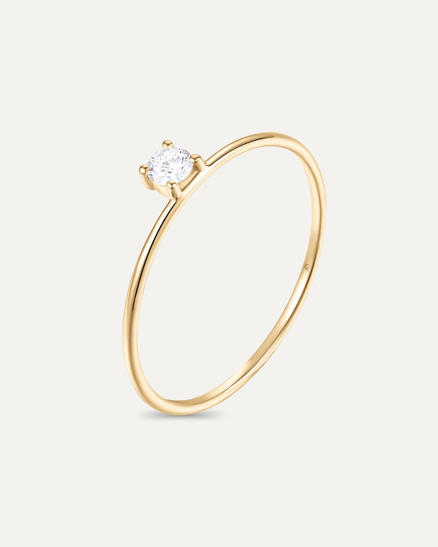Bague diamant solitaire 0,10 carat en or massif 375 jaune