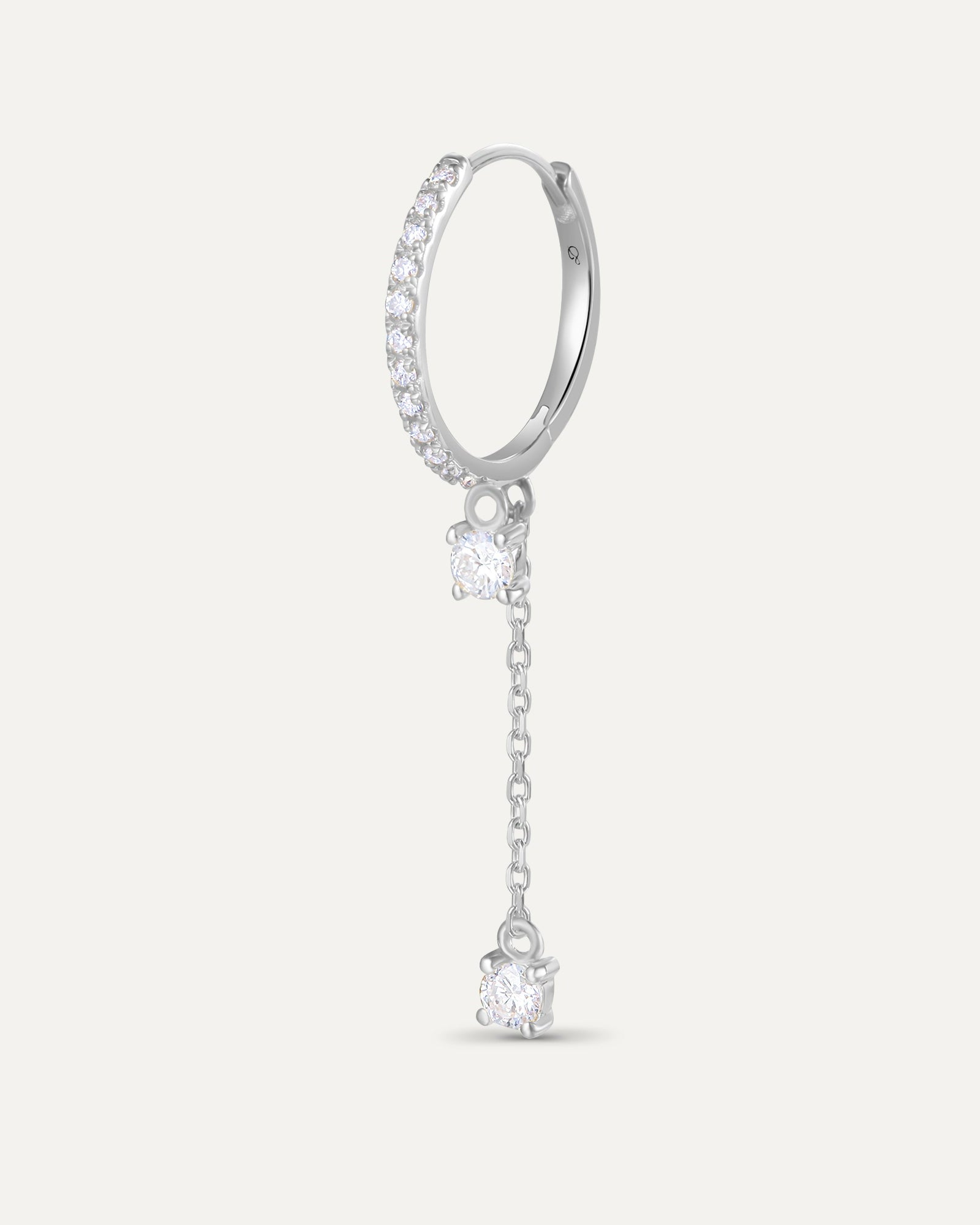 Créole pavée chaîne pendante en or massif 375 blanc