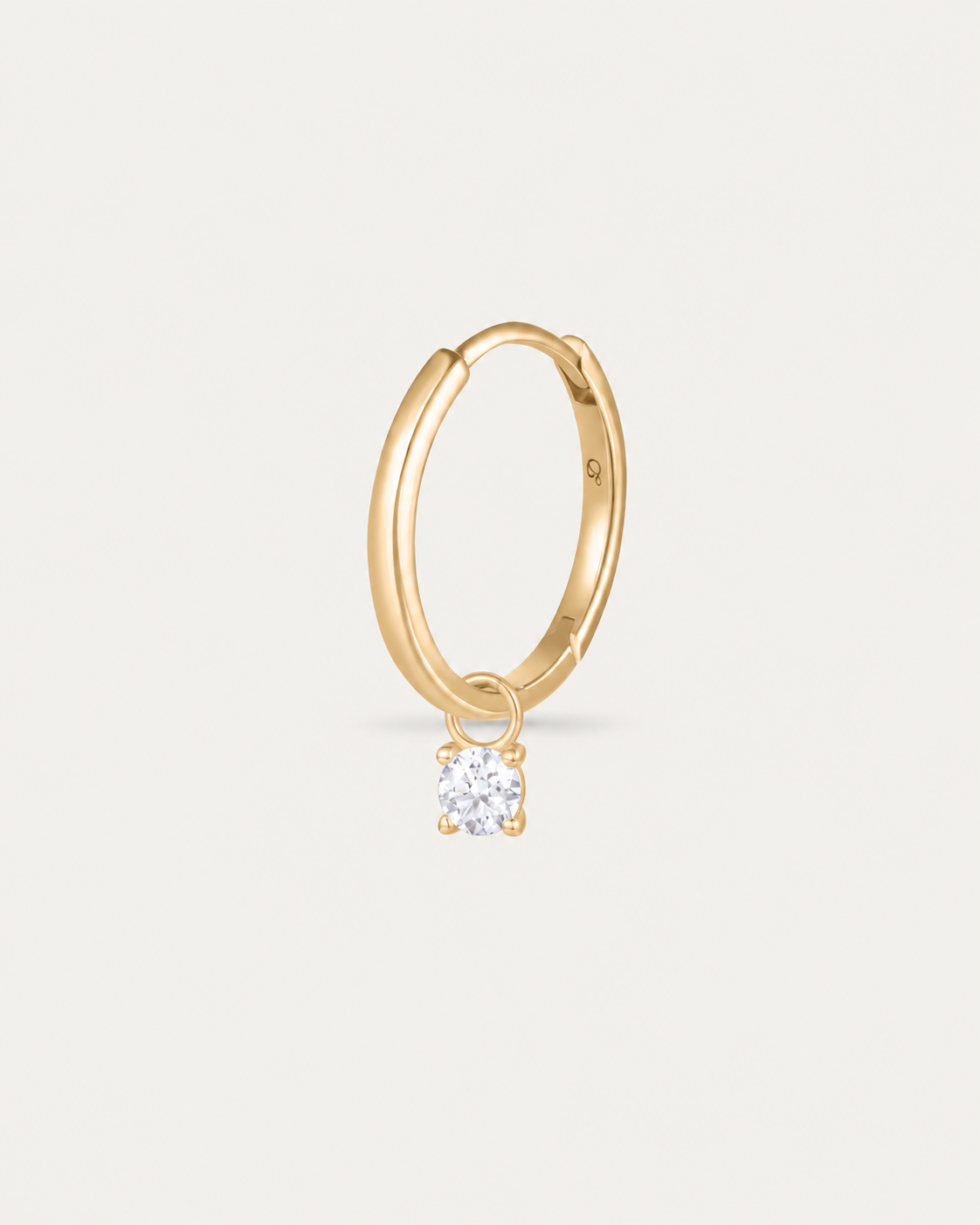 Boucle d'oreille MUST Créole Solo — or jaune massif 14 carats diamant synthèse