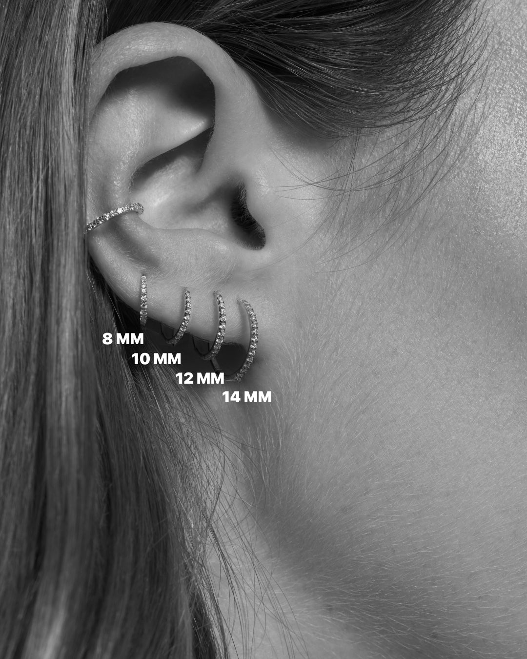 Boucles créoles pavées personnalisables en or massif