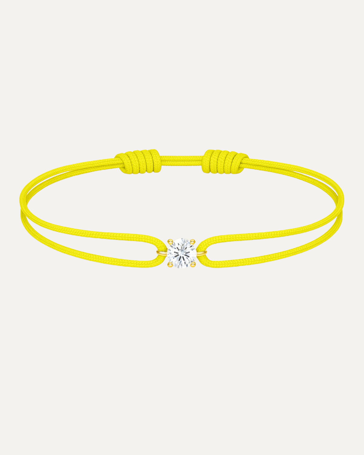 Bracelet cordon jaune diamant 0,15 carat en or massif jaune, ajustable D–E VS+