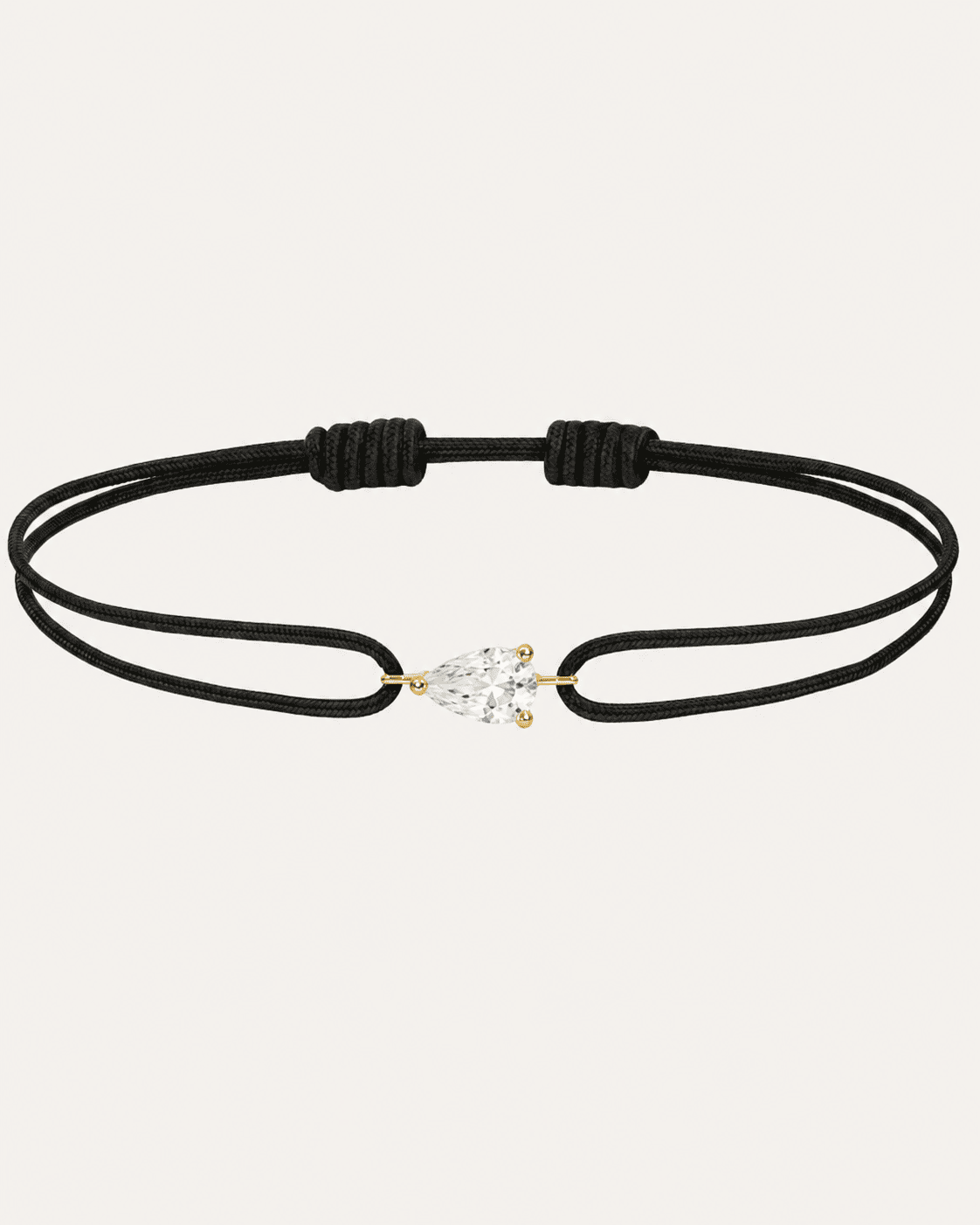 Bracelet cordon LA POIRE Chance — or jaune massif 14 carats diamant synthèse taille poire D–E VS+ DYAMKA