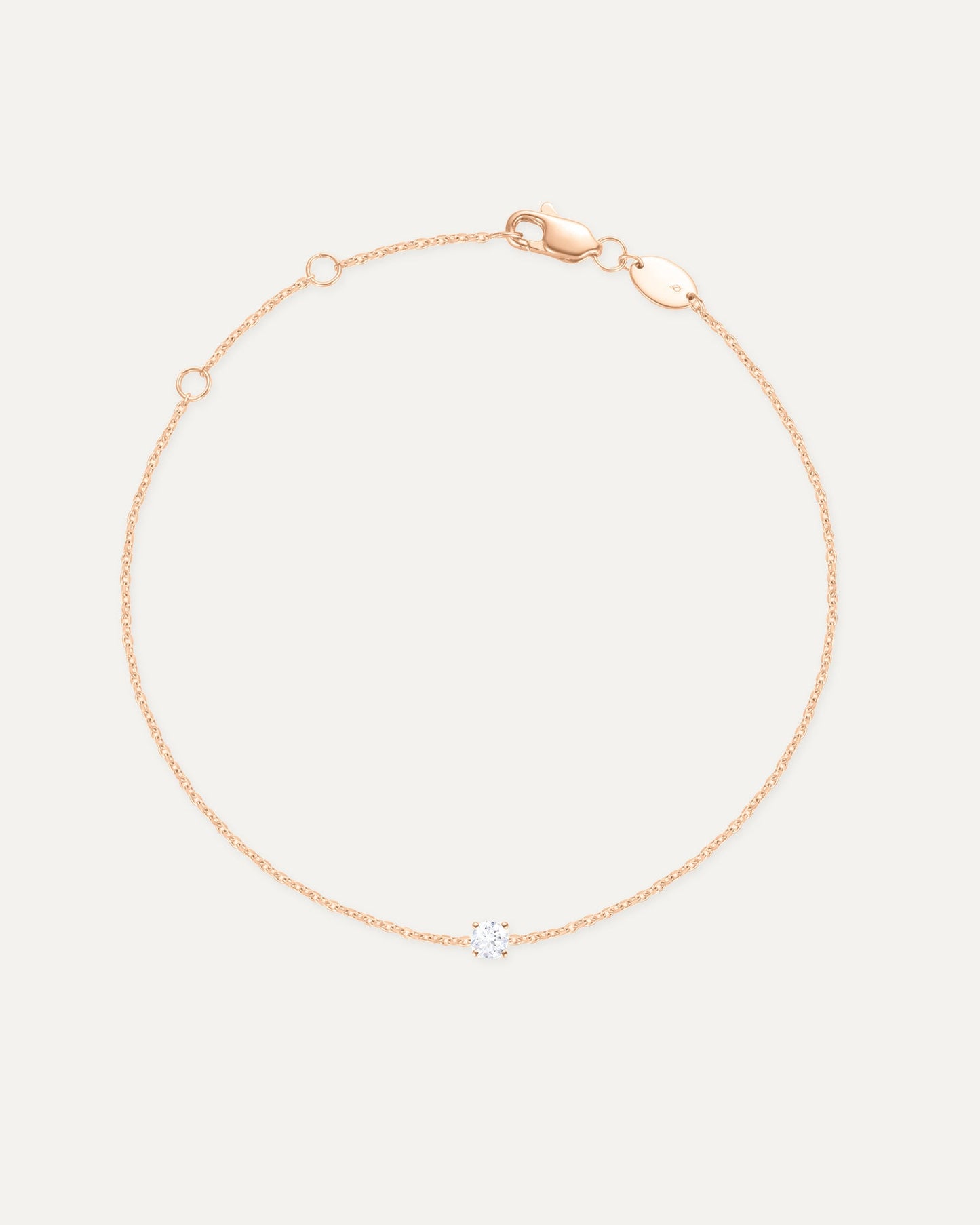 Bracelet diamant fin en or massif 375 rose réglable