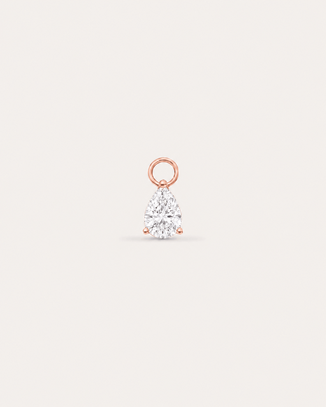Charm LA POIRE Héritage — or rose massif 14 carats diamant synthèse taille poire 0,15 ct D–E VS+ DYAMKA