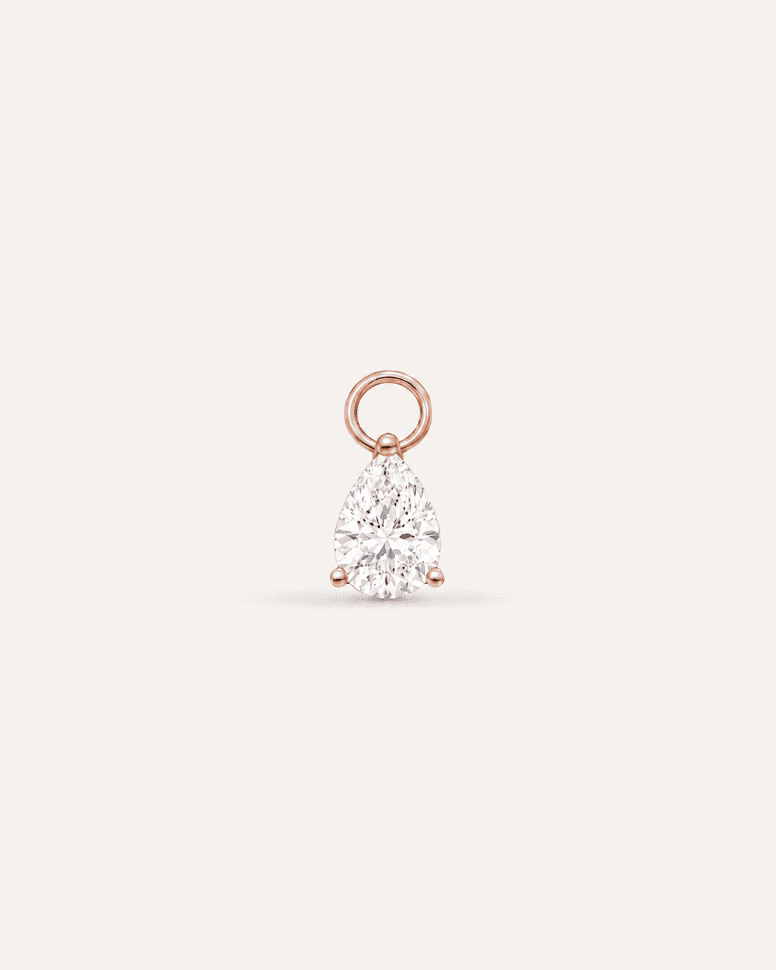 Charm LA POIRE Héritage — or rose massif 14 carats diamant synthèse taille poire 0,15 ct D–E VS+ DYAMKA
