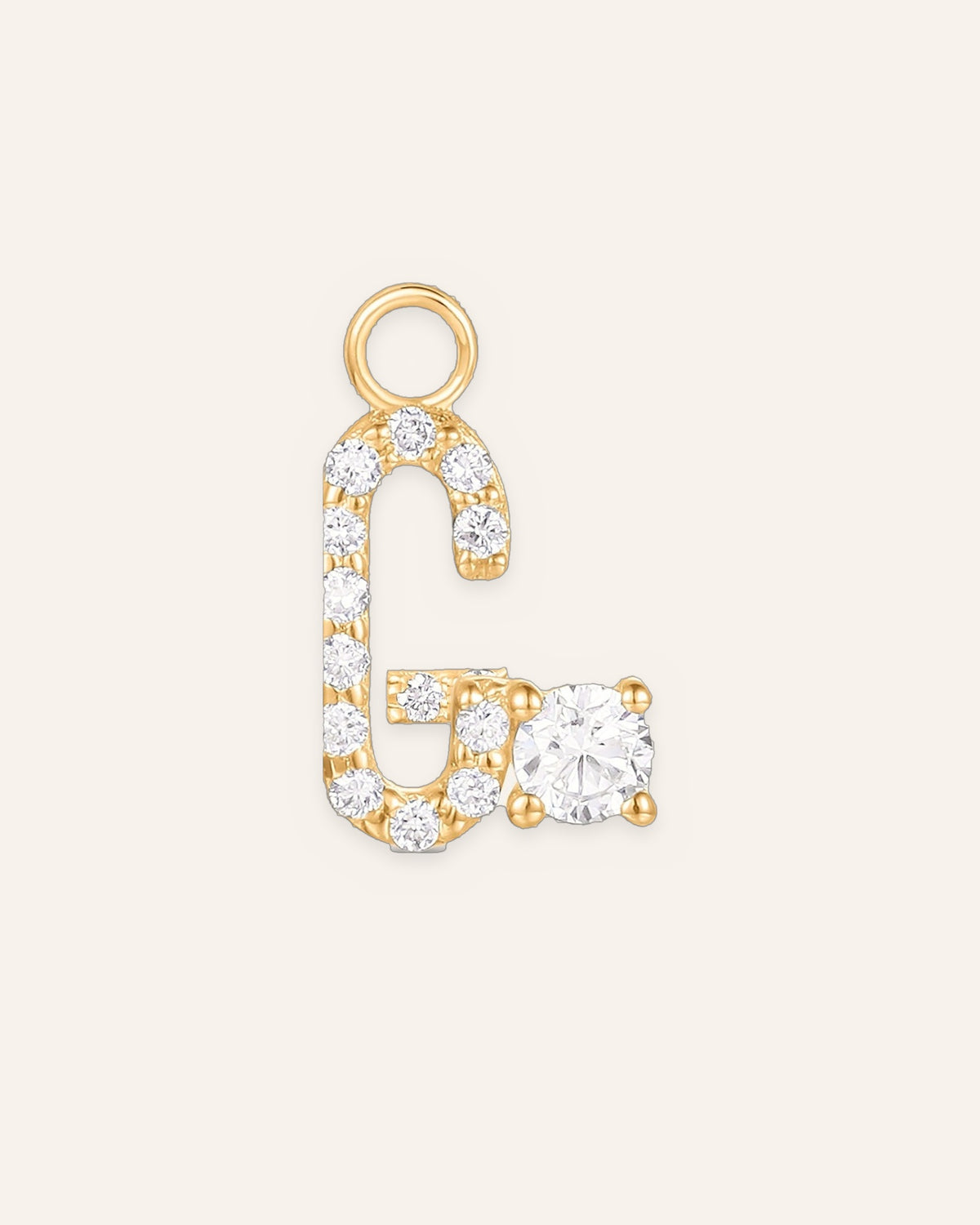 Charm lettre G en or massif 14 carats 585 jaune, bijou personnalisé