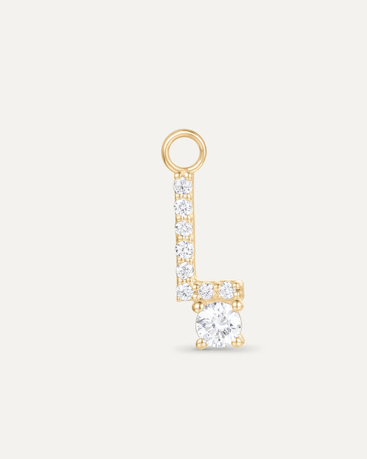 Charm lettre L en or massif 375 jaune, pendentif initiale femme