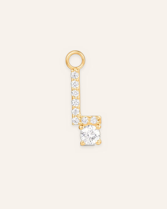 Charm lettre L en or massif 14 carats 585 jaune, pendentif initiale femme