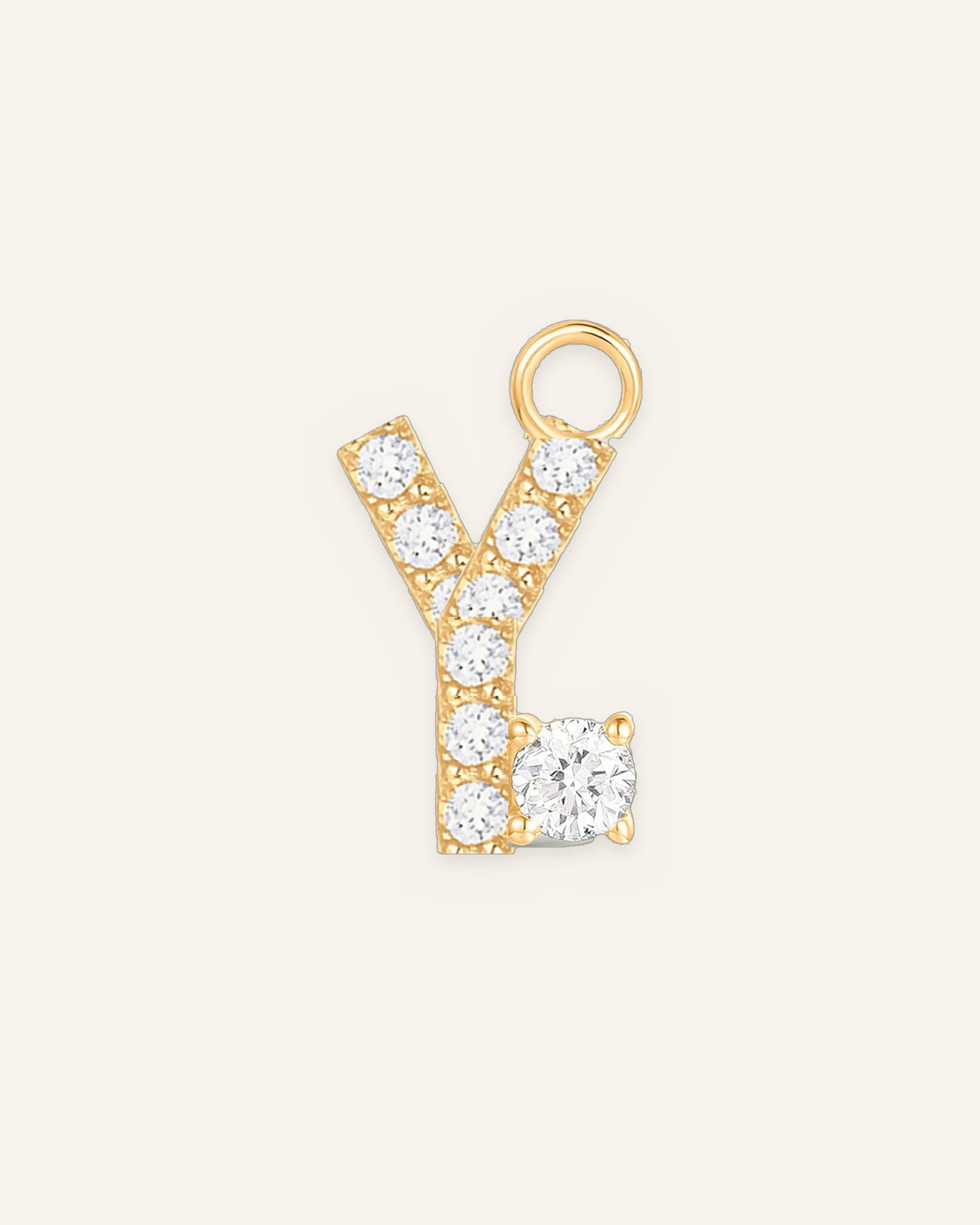 Charm lettre Y en or massif 14 carats 585 jaune, bijou personnalisé