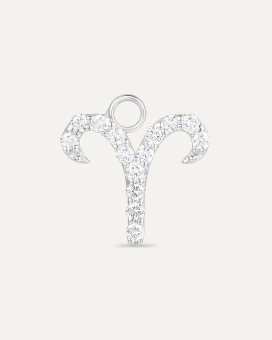 Charm signe astrologique Bélier en or massif 375 blanc