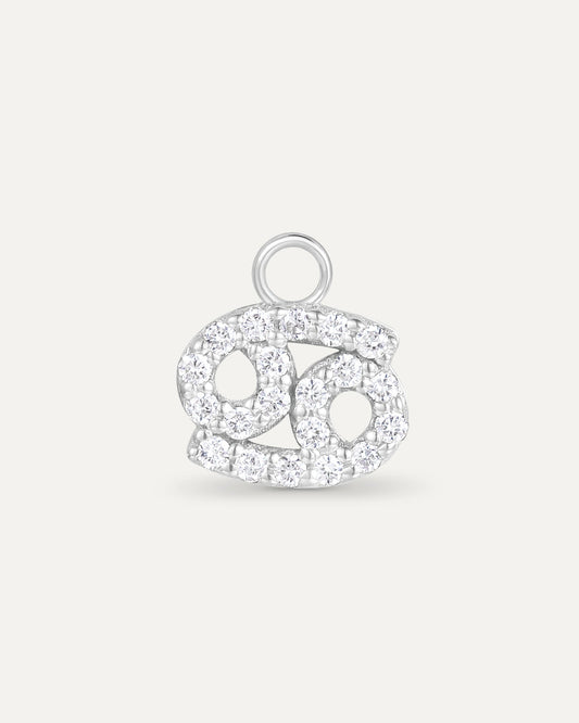 Charm signe astrologique Cancer en or massif 375 blanc