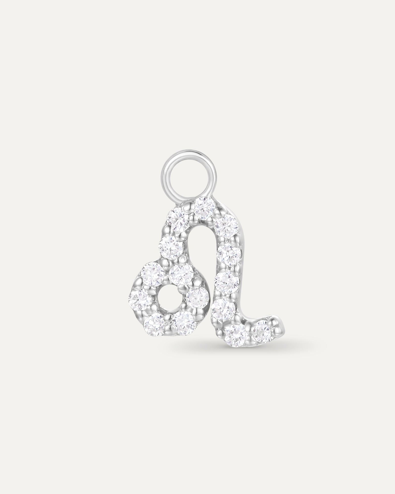 Charm signe astrologique Lion en or massif 375 blanc