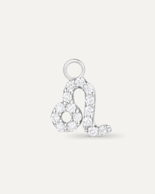 Charm signe astrologique Lion en or massif 375 blanc