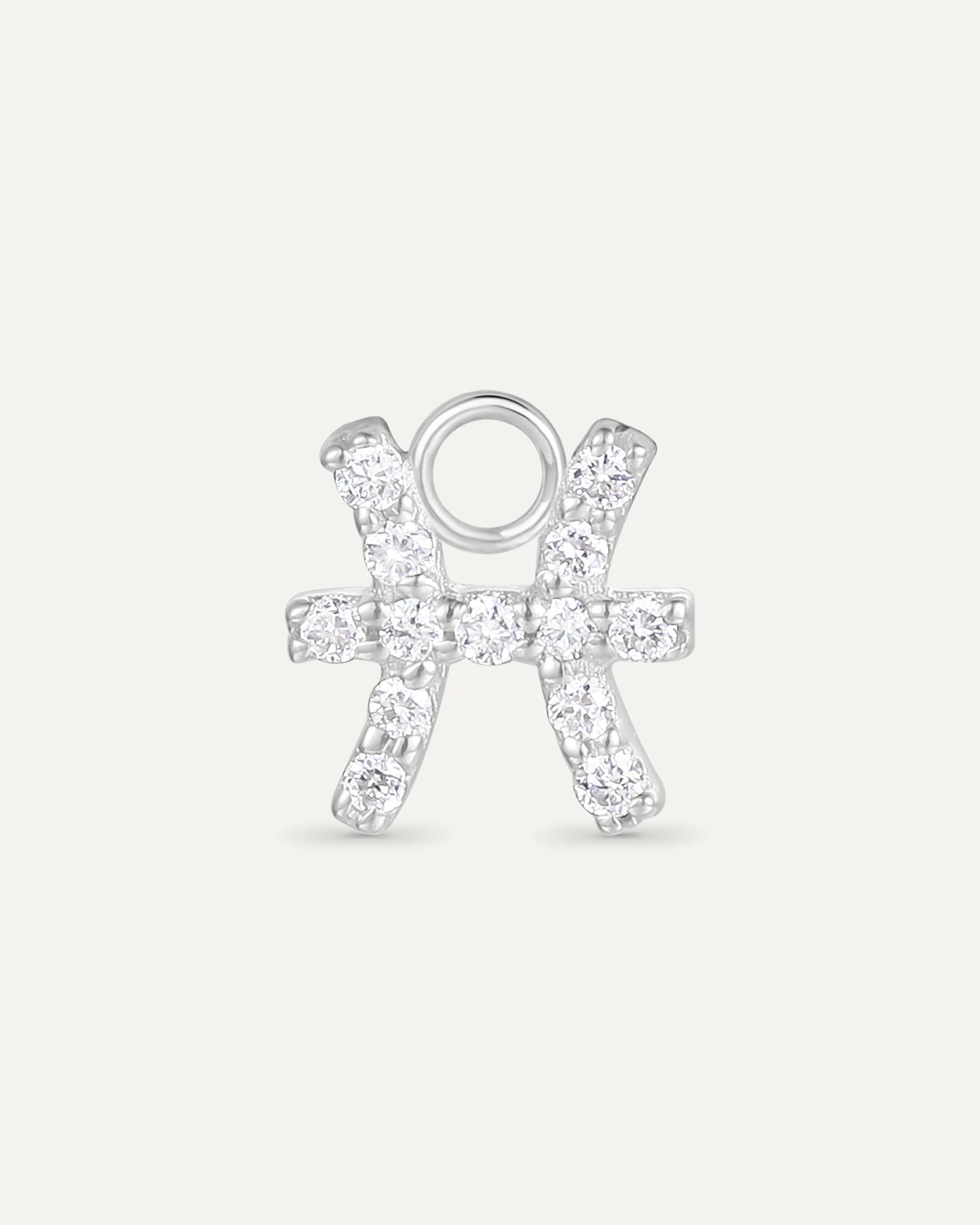 Charm signe astrologique Poisson en or massif 375 blanc