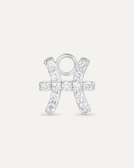 Charm signe astrologique Poisson en or massif 375 blanc