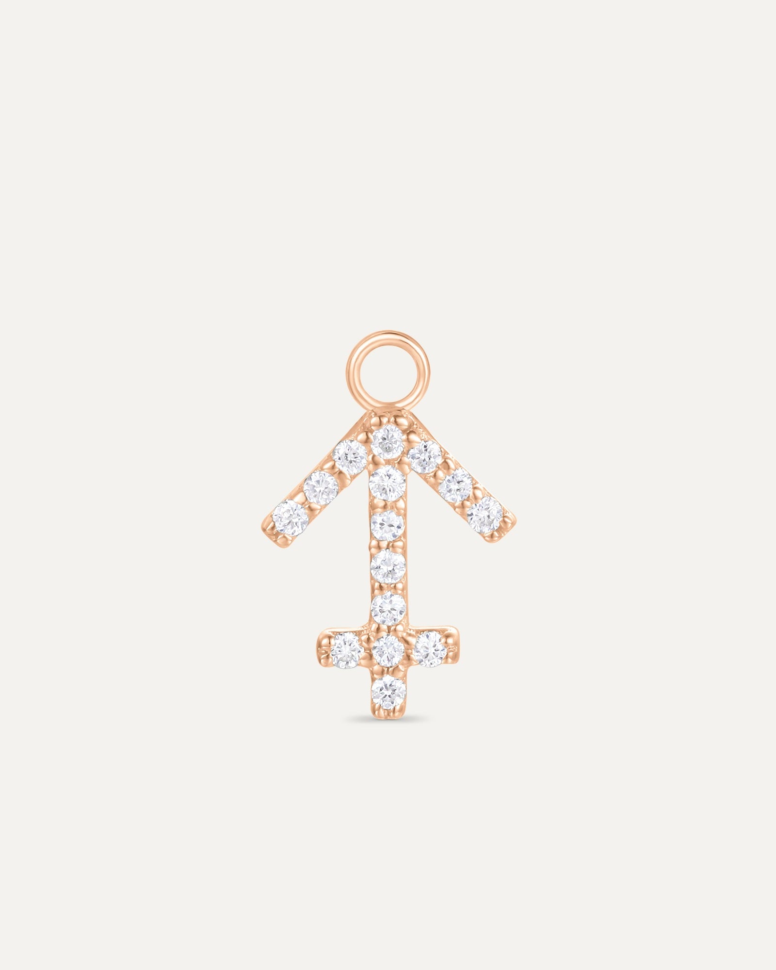 Charm signe astrologique Sagittaire en or massif 375 rose