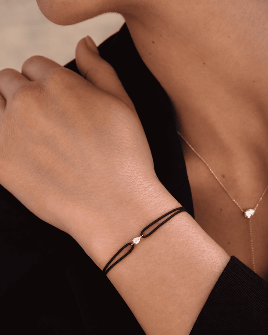 Collection LA POIRE — bracelet cordon bague Dune collier Allure portés or jaune massif 14 carats DYAMKA - BR0358515NOJ-BR0358515NOB-BR0358515NOR-