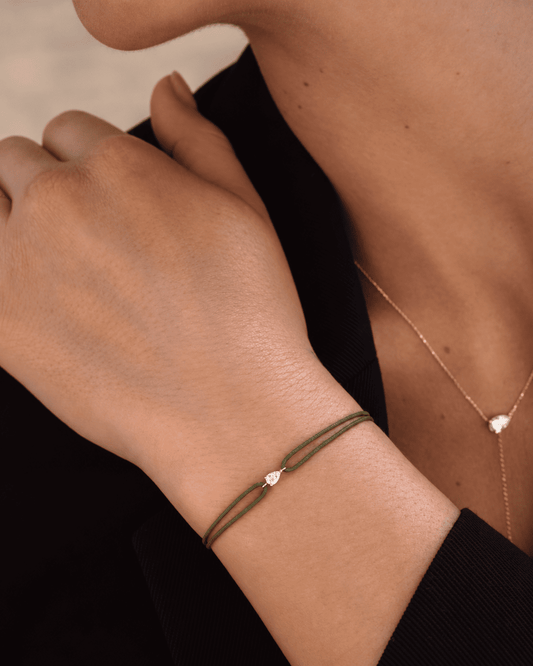 Collection LA POIRE — bracelet cordon bague Dune collier Allure portés or jaune massif 14 carats DYAMKA - BR0358515VEJ-BR0358515VEB-BR0358515VER