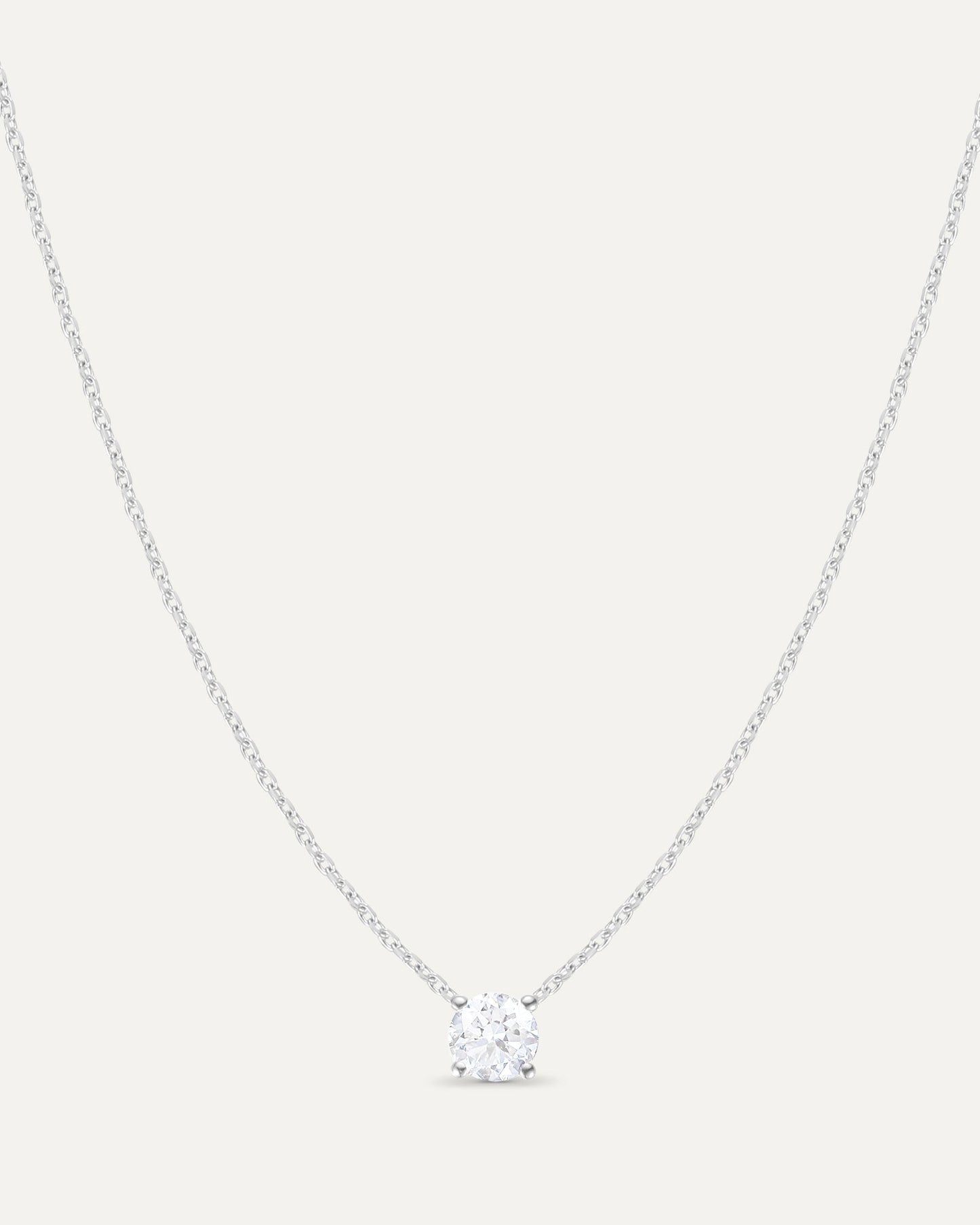 Collier diamant 0,25 carat en or massif 375 blanc, bijou minimaliste femme