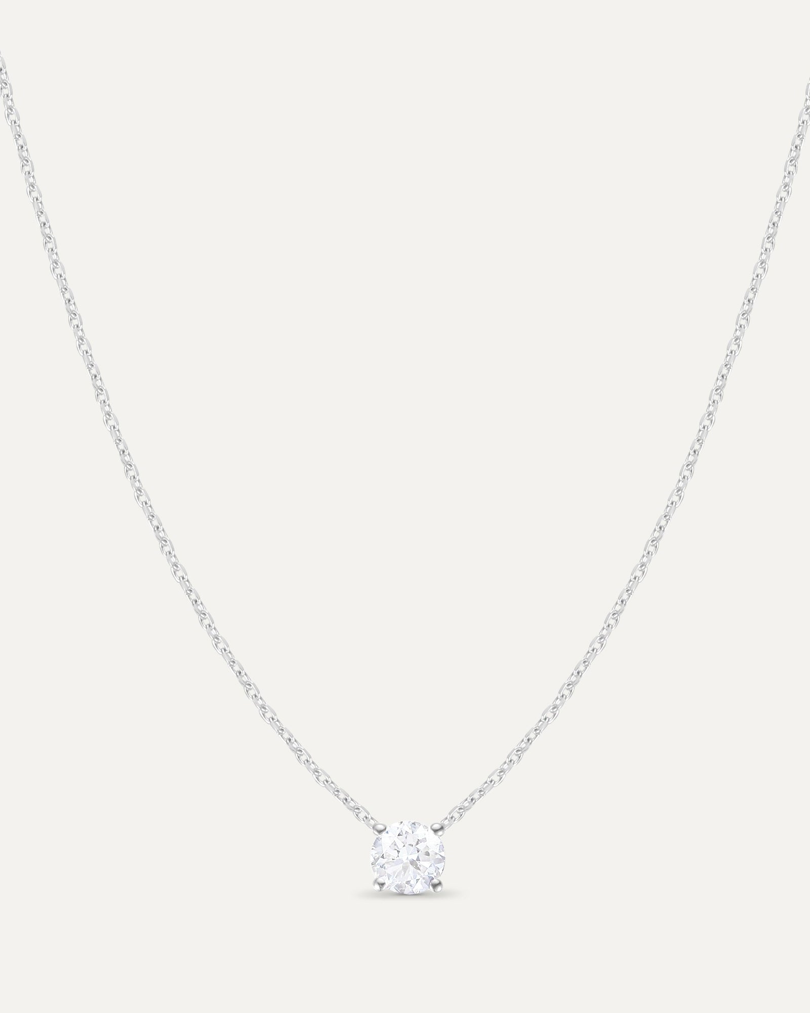 Collier diamant 0,25 carat en or massif 375 blanc, bijou minimaliste femme