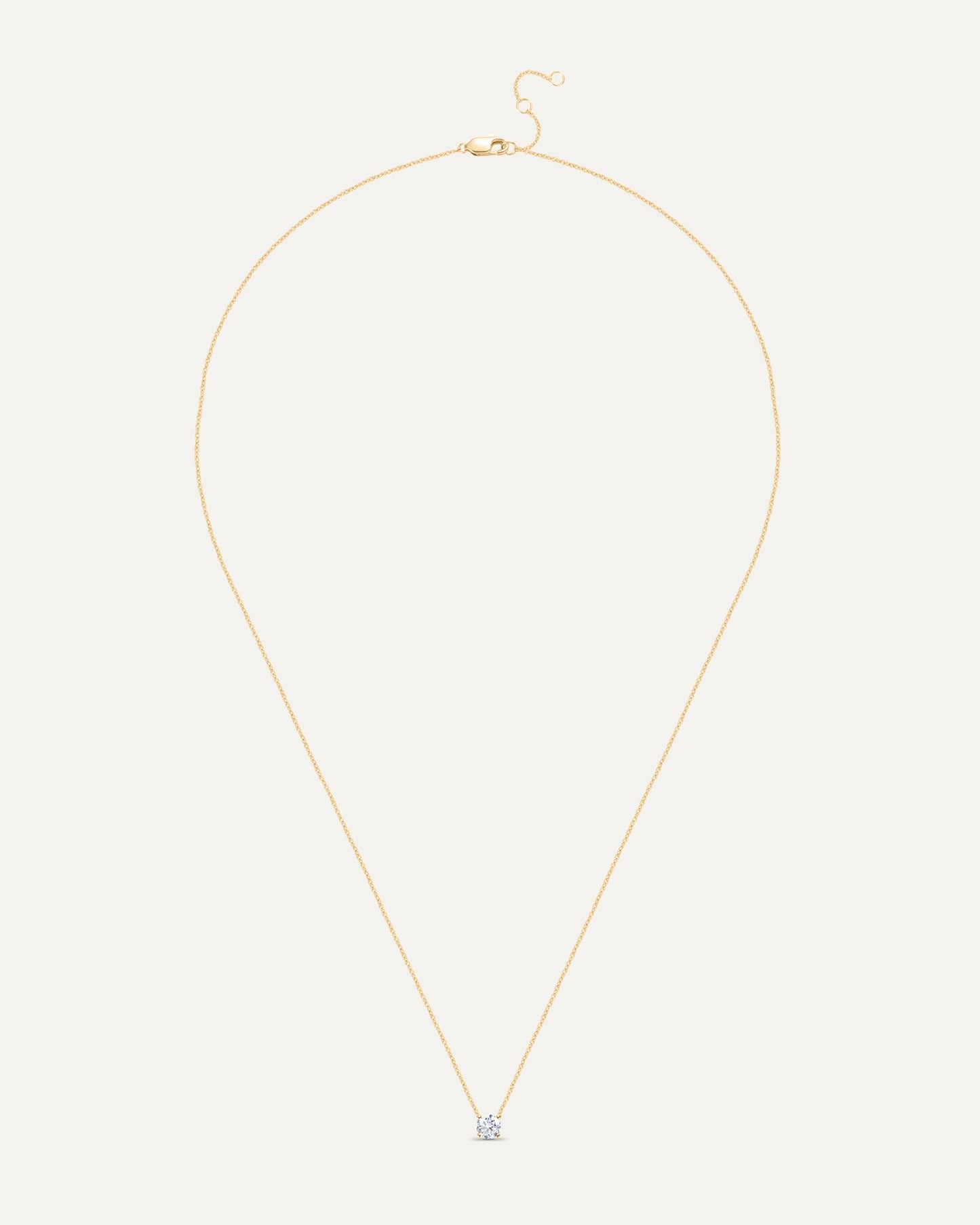 Collier diamant solitaire 0,25 carat en or massif 375 jaune réglable