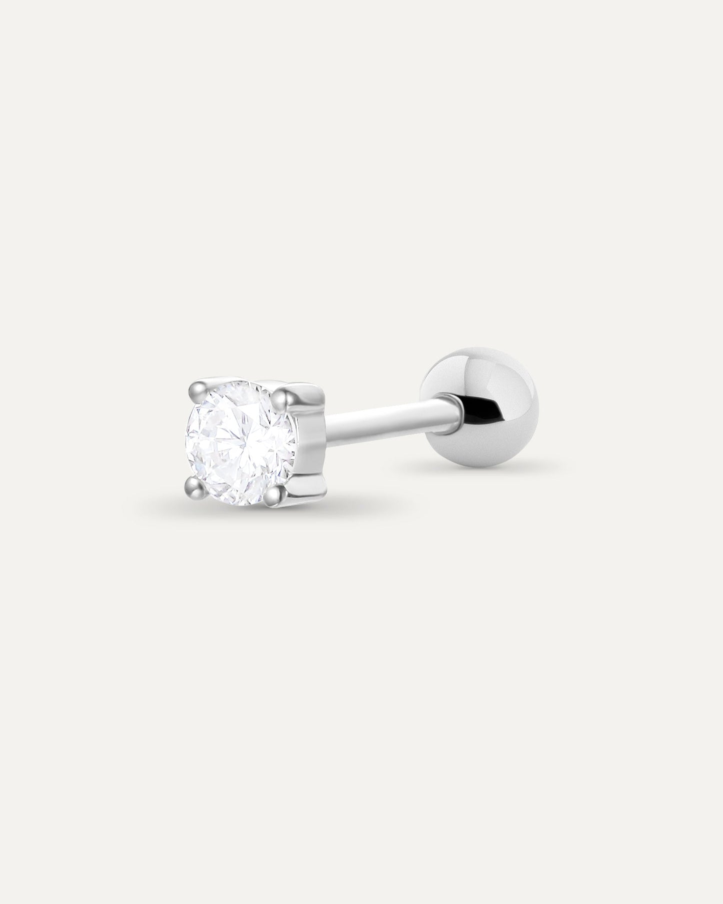 Piercing diamant 0,11 carat en or massif 375 blanc | PR01585TUB